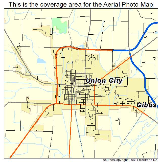 Aerial Photography Map Of Union City Tn Tennessee