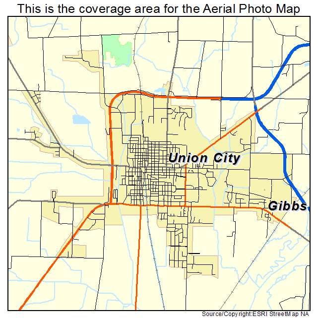 Union City, TN location map 