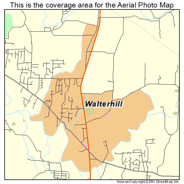 Walterhill, TN location map 