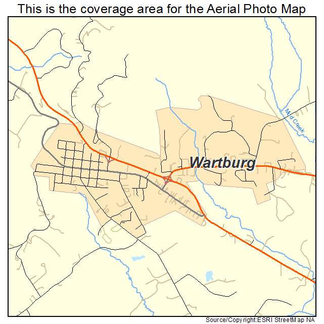 Wartburg, TN location map 
