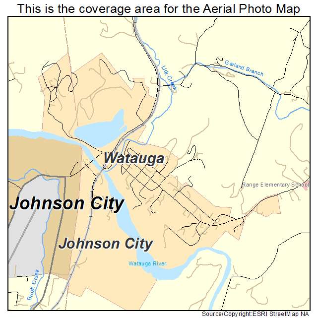 Watauga, TN location map 