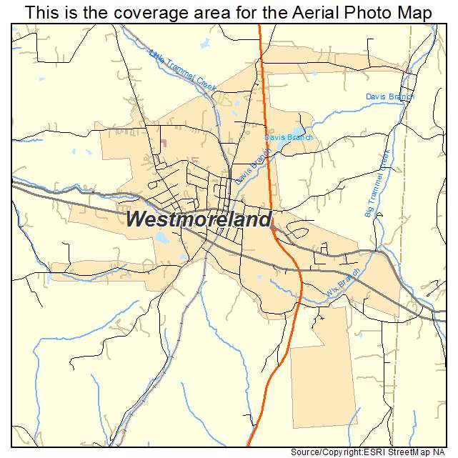 Westmoreland, TN location map 