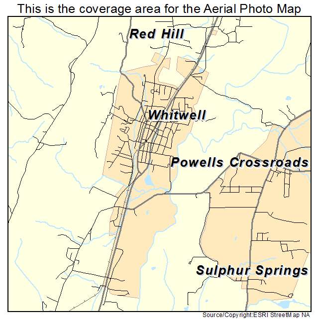 Whitwell, TN location map 