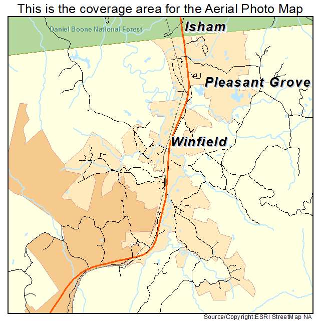 Winfield, TN location map 