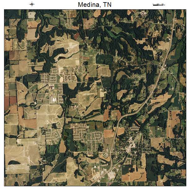 Medina, TN air photo map