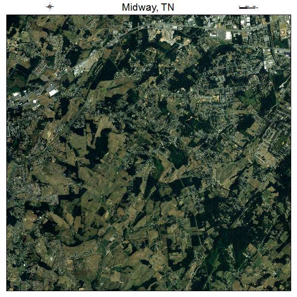 Midway, TN air photo map