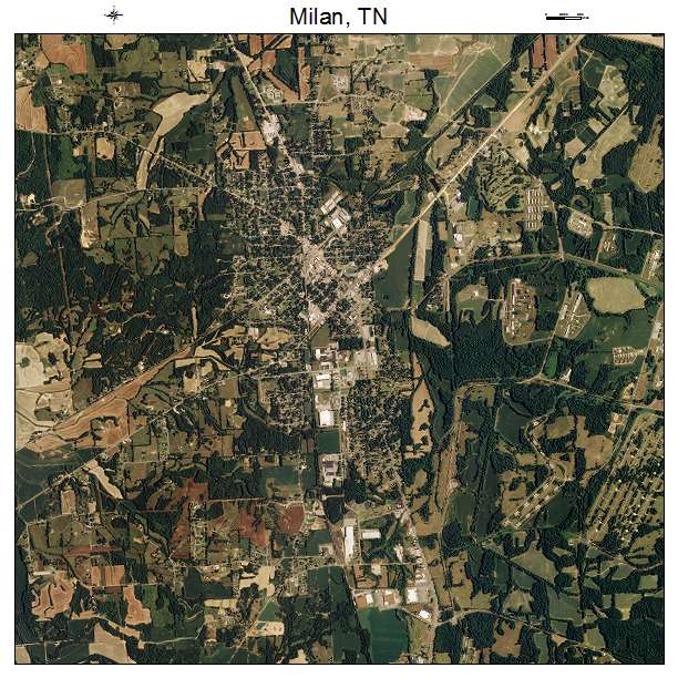 Milan, TN air photo map