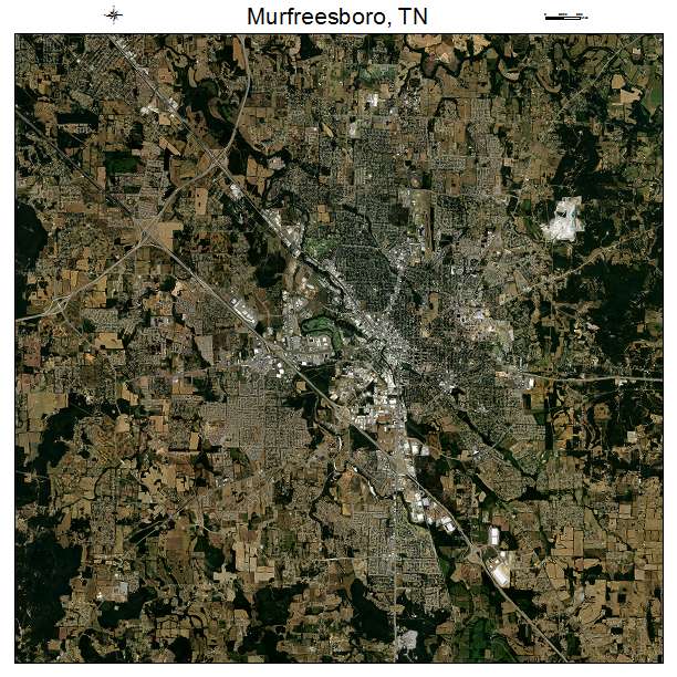 Murfreesboro, TN air photo map