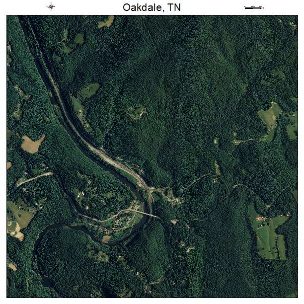 Oakdale, TN air photo map