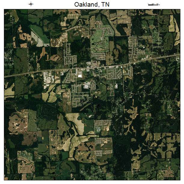 Oakland, TN air photo map