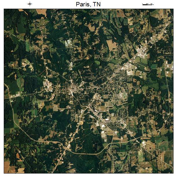 Paris, TN air photo map