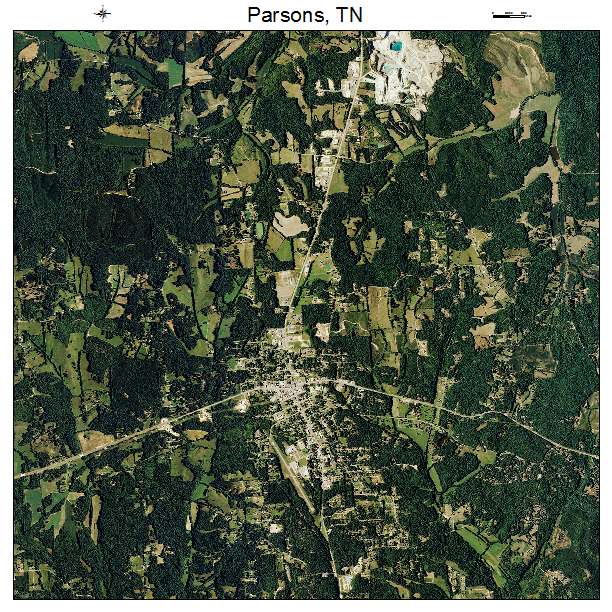 Parsons, TN air photo map