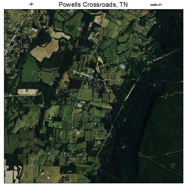 Powells Crossroads, TN air photo map