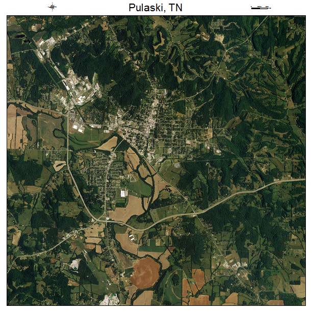 Pulaski, TN air photo map