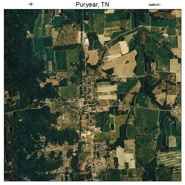 Puryear, TN air photo map