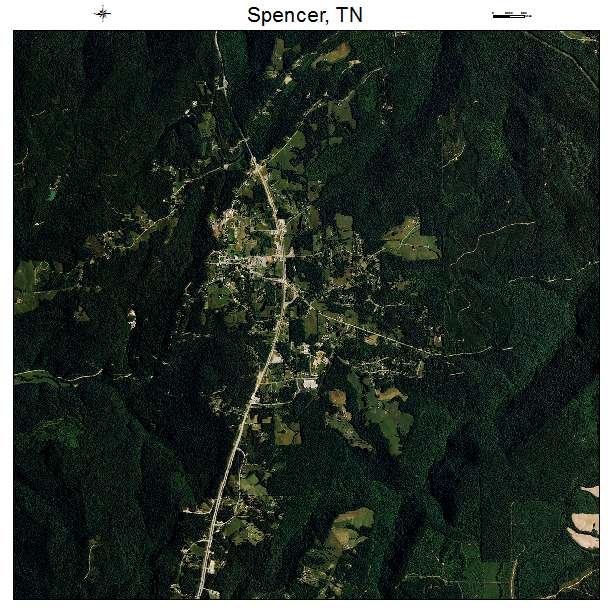 Spencer, TN air photo map