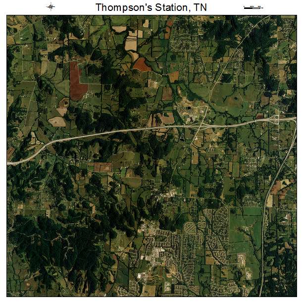 Thompsons Station, TN air photo map