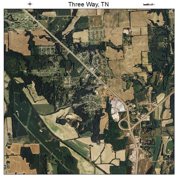 Three Way, TN air photo map