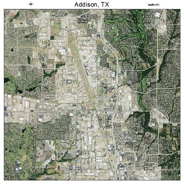 Addison, TX air photo map