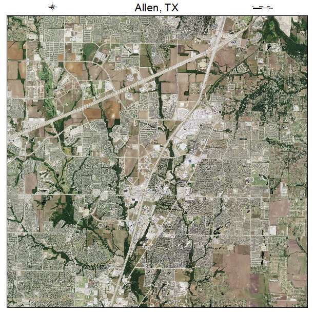 Allen, TX air photo map