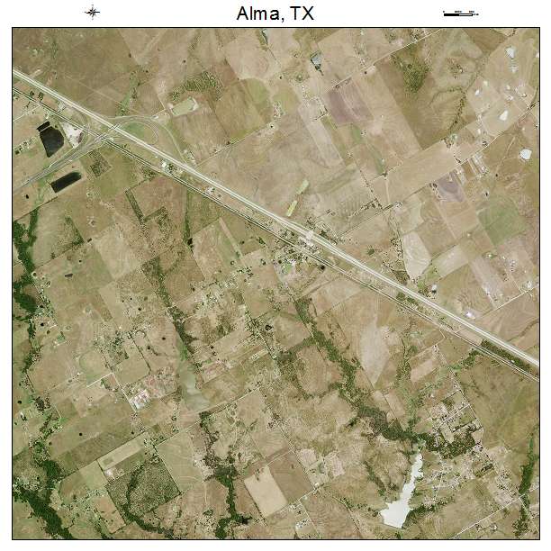 Alma, TX air photo map