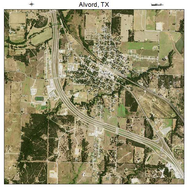 Alvord, TX air photo map