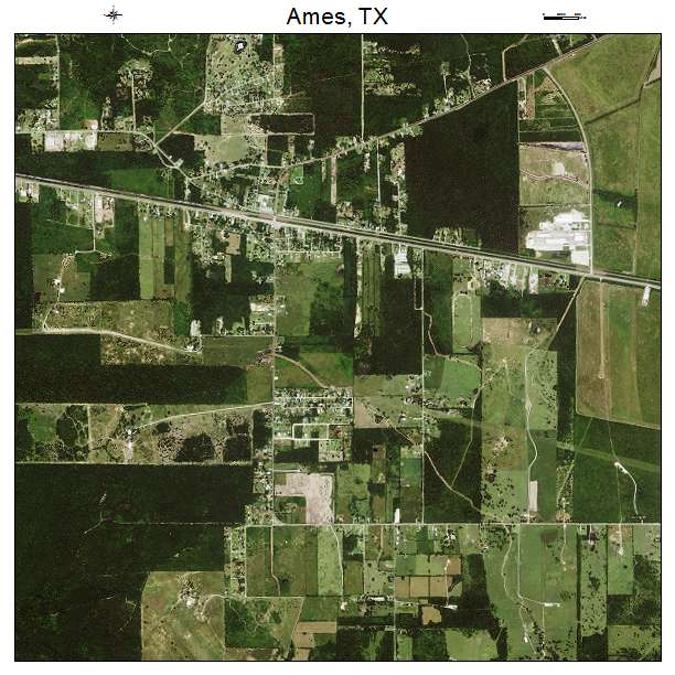 Ames, TX air photo map