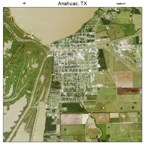 Aerial Photography Map of Anahuac, TX Texas