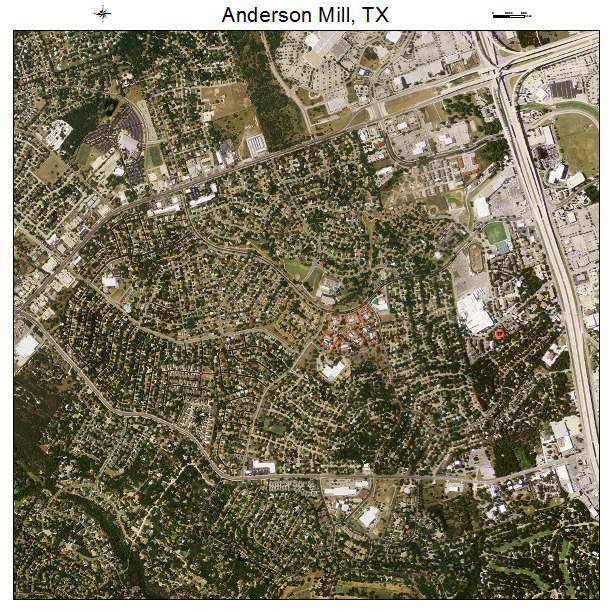 Anderson Mill, TX air photo map