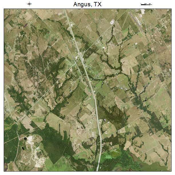 Angus, TX air photo map