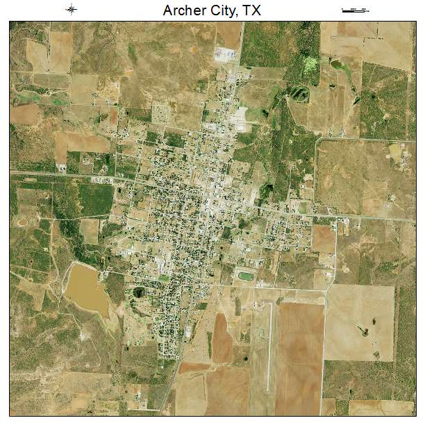 Archer City, TX air photo map
