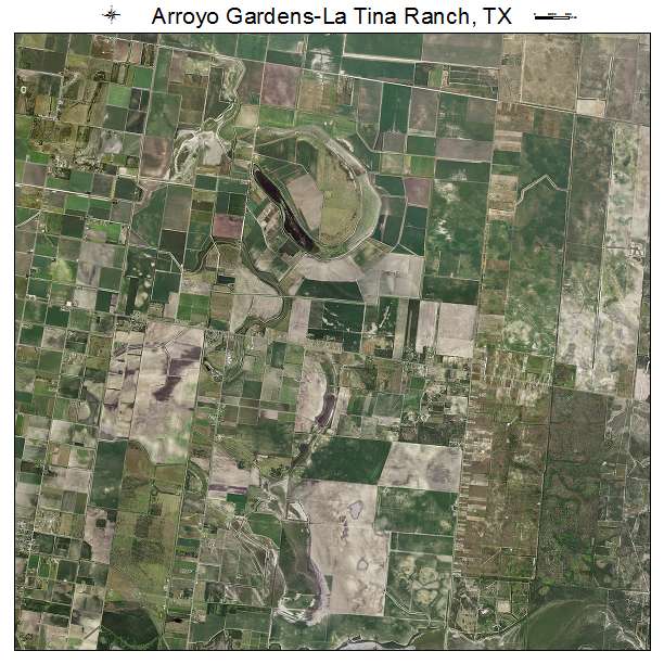 Arroyo Gardens La Tina Ranch, TX air photo map