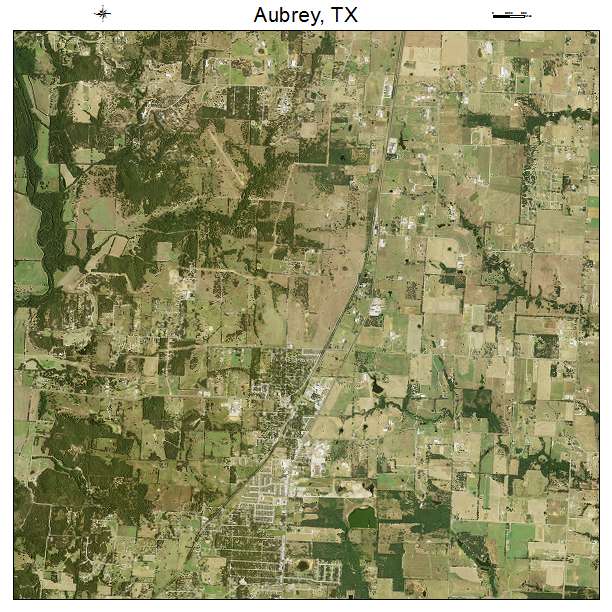 Aubrey, TX air photo map