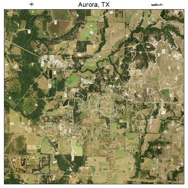 Aurora, TX air photo map