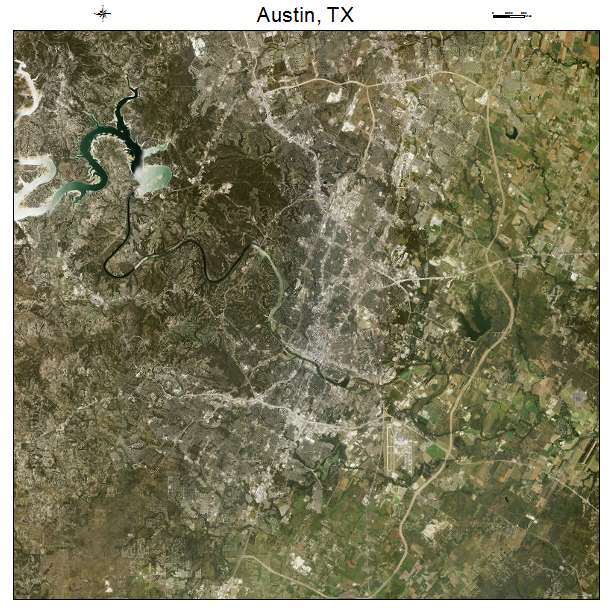 Austin, TX air photo map