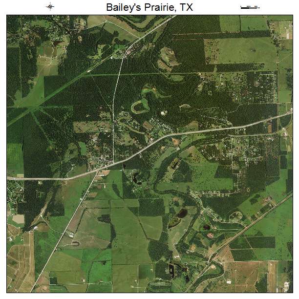 Baileys Prairie, TX air photo map