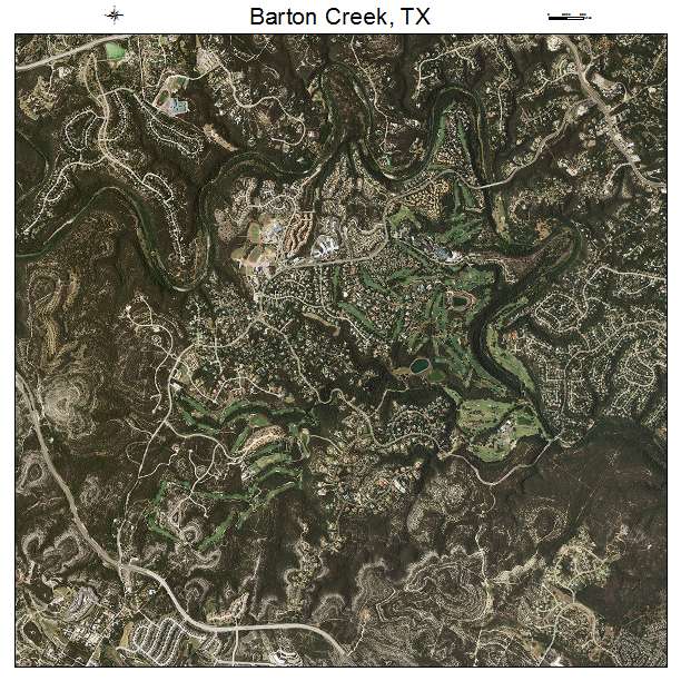 Barton Creek, TX air photo map