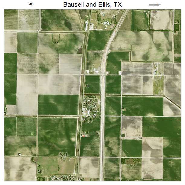 Bausell and Ellis, TX air photo map