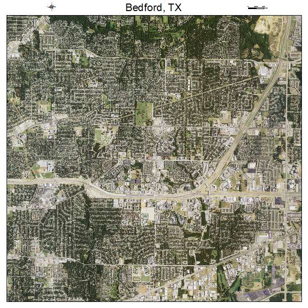 Bedford, TX air photo map