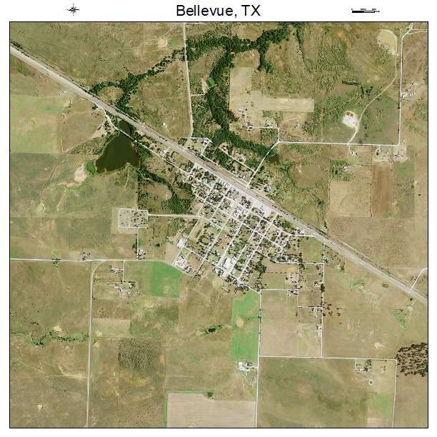 Bellevue, TX air photo map