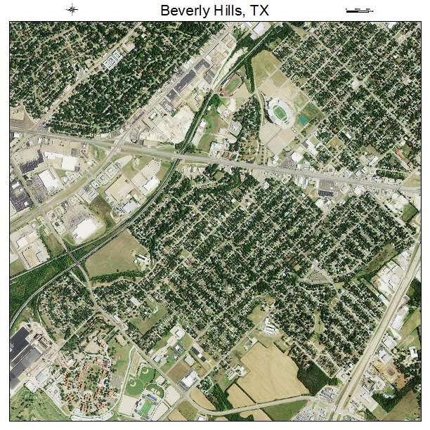 Beverly Hills, TX air photo map