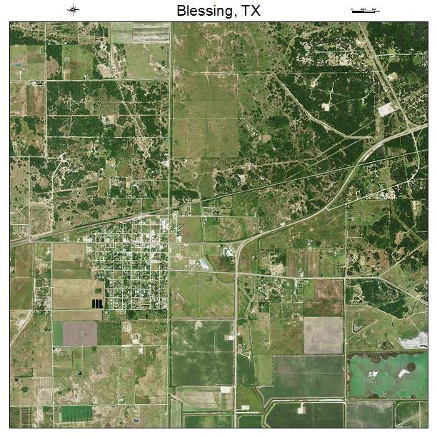 Blessing, TX air photo map