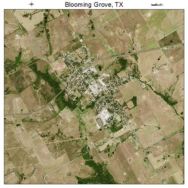 Blooming Grove, TX air photo map