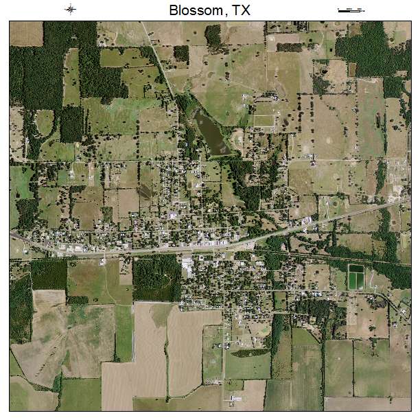 Blossom, TX air photo map