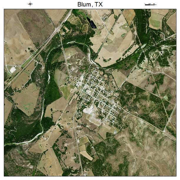 Blum, TX air photo map