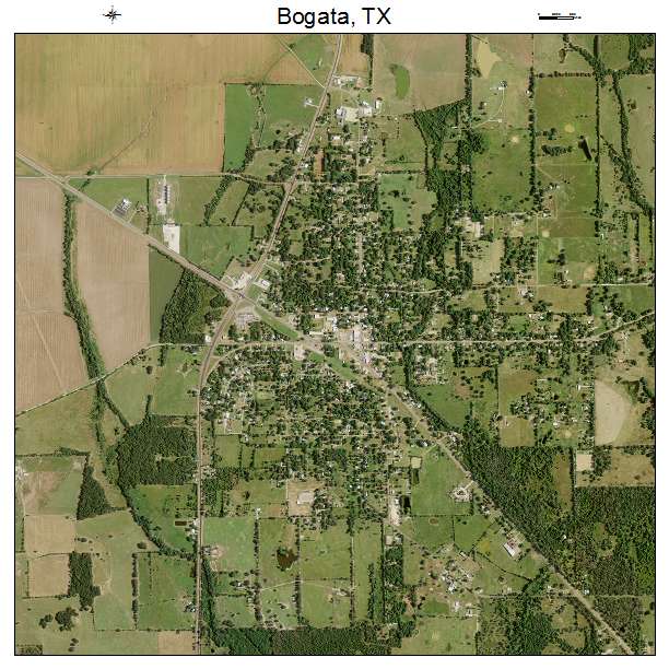 Bogata, TX air photo map