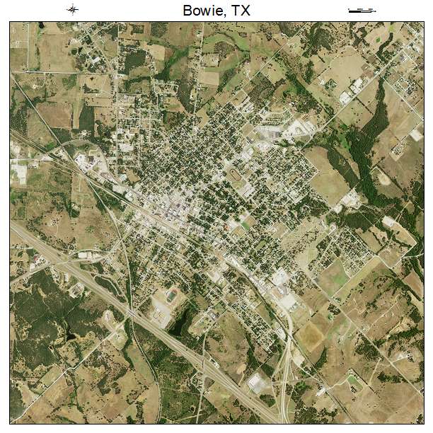 Bowie, TX air photo map