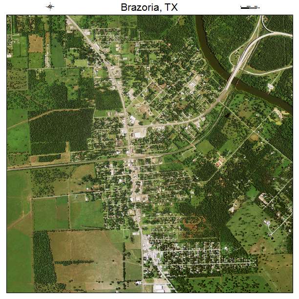 Brazoria, TX air photo map
