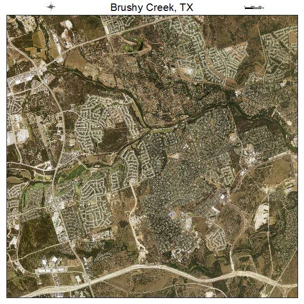 Brushy Creek, TX air photo map
