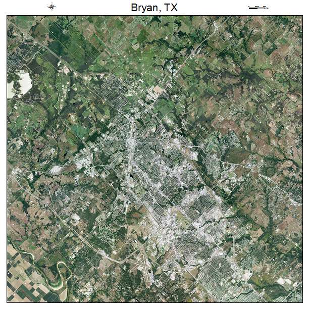 Bryan, TX air photo map